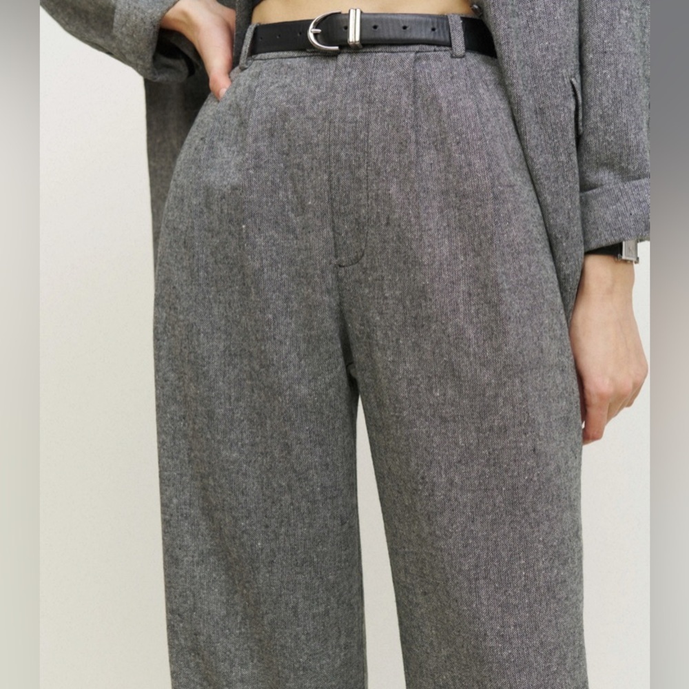 New Reformation Mason Wide-Leg Wool Pants size 4 - Picture 2 of 10